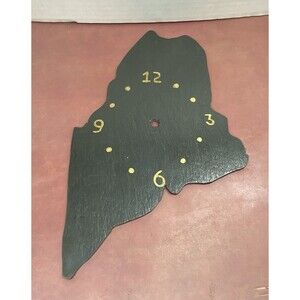 Basic Custom Made Maine Clock Shaped Black Slate Only No Movements Repurpose